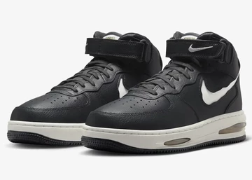 Air Force 1 Mid Evo Remastered Black White schräg