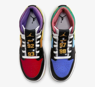 Jordan 1 Mid GS Six Championships von oben