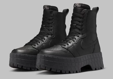 Jordan 1 Brooklyn Black Beide schuhe schräg