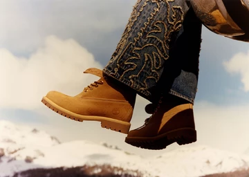 Louis Vuitton x Timberland 6" Premium Waterproof Boot Monogram Wheat am Fuß