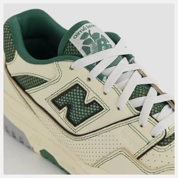 Aimé Leon Dore New Balance 550 Dawn Glow Pine Green closeup
