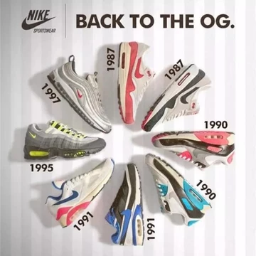 Viele Air Max Modelle auf einem Bild