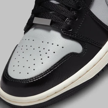 Jordan 1 Mid Black Chrome Toe Box