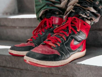 Abgetragene Air Jordan 1 High Bred