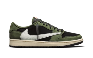 Travis Scott Jordan 1 Low Black Olive - außen