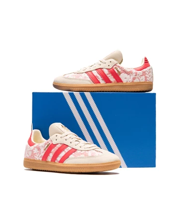 Liberty London x adidas Samba Better Scarlet Karton