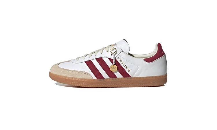 Sporty Rich adidas Samba White Burgundy IF5660 Dead Stock