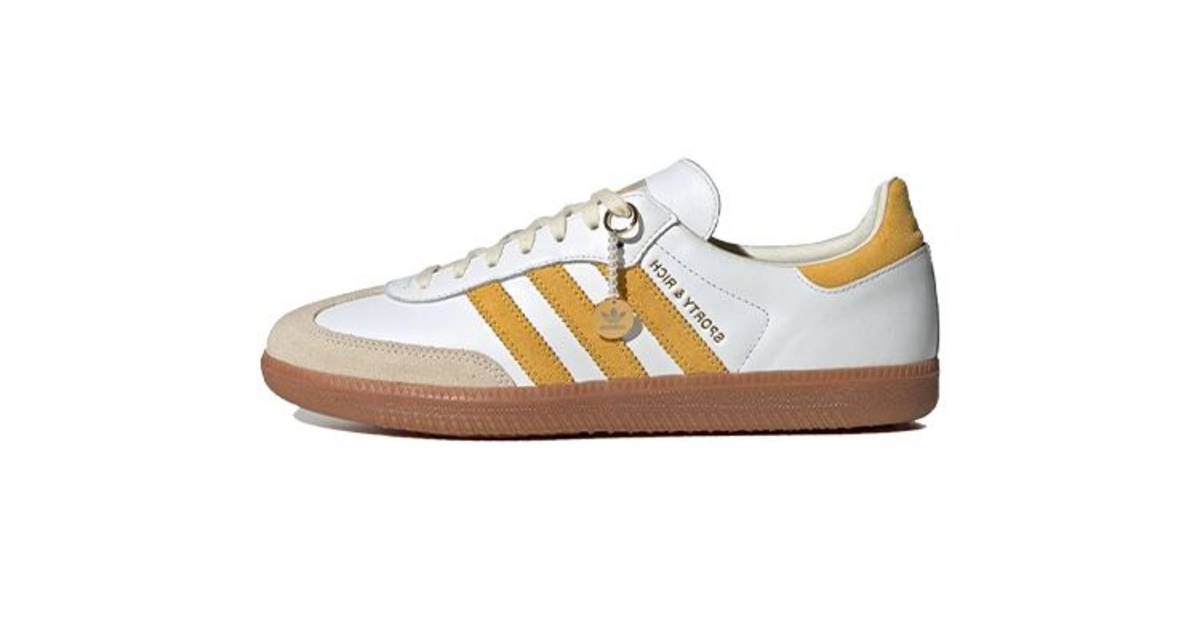 Sporty Rich adidas Samba White Bold Gold Dead Stock