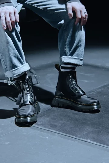 Alpha Industries Dr. Martens Lookbook Black On Feet Detail