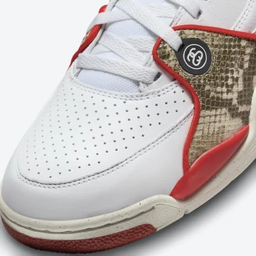 Stussy Nike Air Flight 89 White Habanero Red Detail Toebox