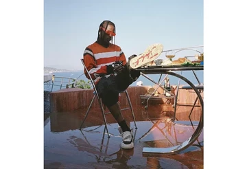 Travis Scott Jordan Jumpman Jack TR Sail - Travis beim Shooting mit dem Schuh