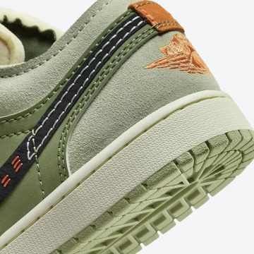 Jordan 1 Low SE Craft Light Olive Detail Ferse