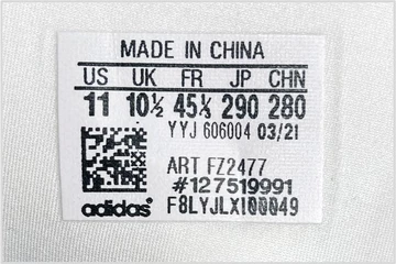 adidas Size Tag