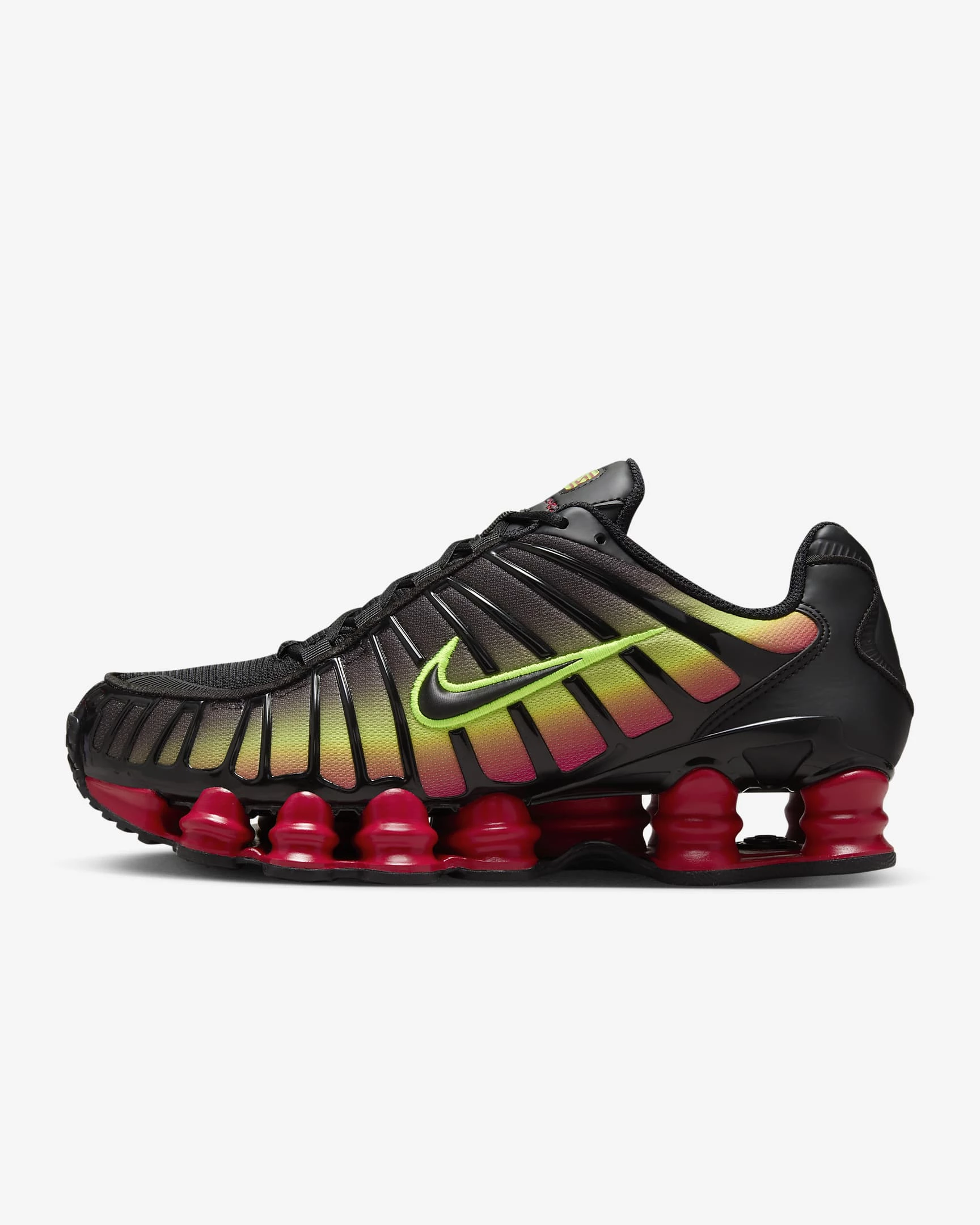 Black and red nike shox on sale