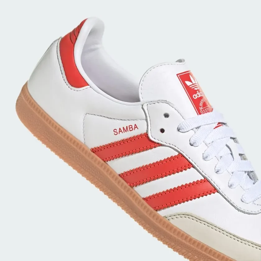 adidas gazelle silver green womens Adidas Samba OG White Solar Red Gum main image 1