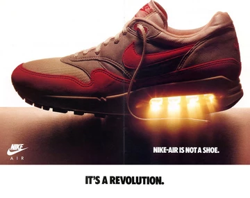 Ein Werbefoto von Nike zum Nike Air Max 1 aus 1987