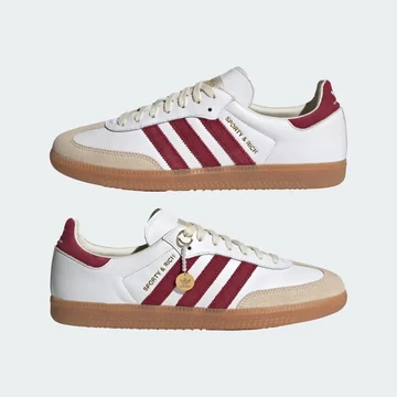 Sporty & Rich adidas Samba White Burgundy Außenseiten