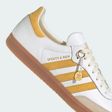 Sporty & Rich adidas Samba White Bold Gold Detail Außenseite