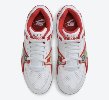 Stussy Nike Air Flight 89 White Habanero Red von Oben
