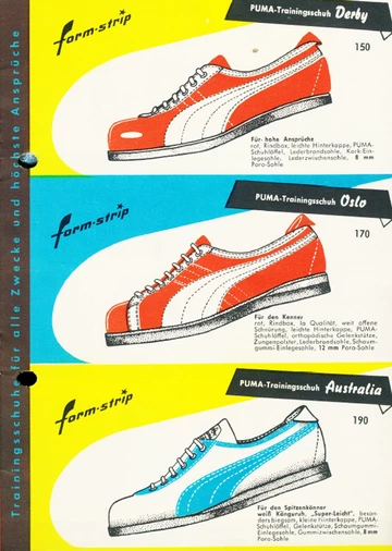 Alte Werbeanzeigen von Puma mit dem Formstrip