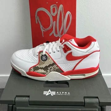 Stussy Nike Air Flight 89 White Habanero Red Leak Außenseite