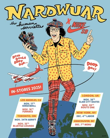 Nardwuar x Nike SB Dunk Low Red Blue