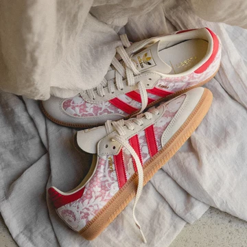 Liberty London x adidas Samba Better Scarlet Mood