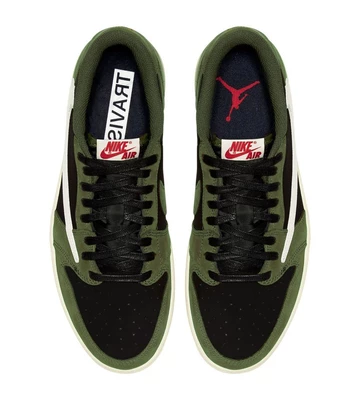 Travis Scott Jordan 1 Low Black Olive - oben