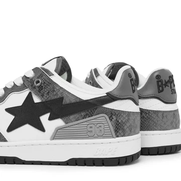A Bathing Ape BAPE SK8 Sta Black Snakeskin von. hinten