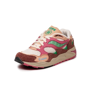 Jae Tips Grid Saucony Shadow 2 What's The Occasion? - Brwon/Red -vorne