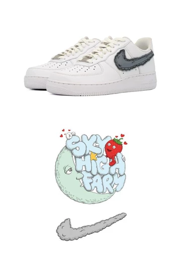 KAWS Sky High Farm Workwear Nike Air Force 1 White Mit Logo