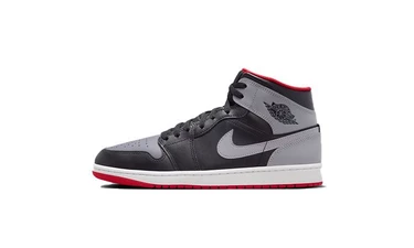 Jordan 1 Mid Black Fire Red