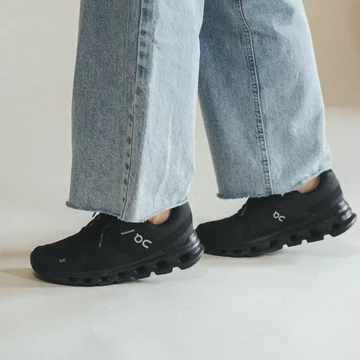 On Running Cloudrunner Waterproof Black On Feet Motion