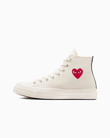CDG Converse Chucks Single Heart High white Innenseite