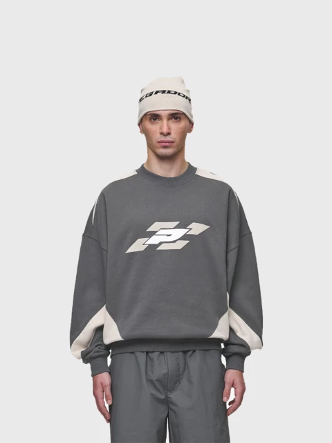 Slick Boxy Sweater Washed Anthracite Image