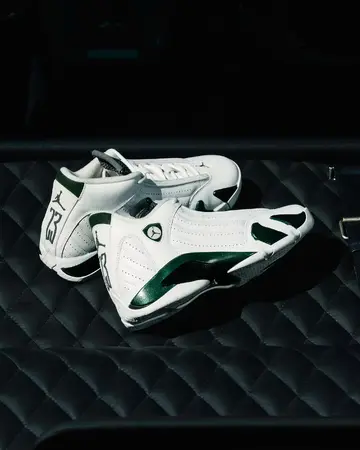 Nike Air Jordan 14 Forest Green schräg