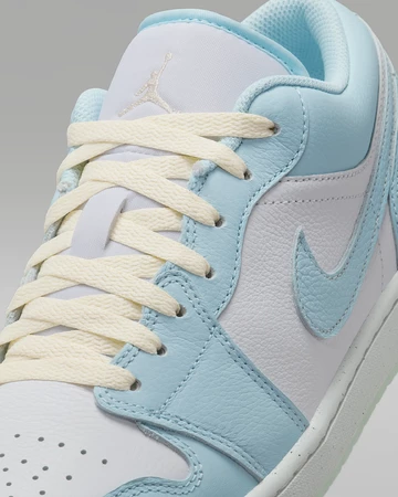 Jordan 1 Low Glacier Blue Summit White Upper Detail