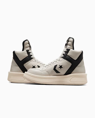 Der Rick Owens Converse Turbowpn Mid Pack in weiß von der Seite