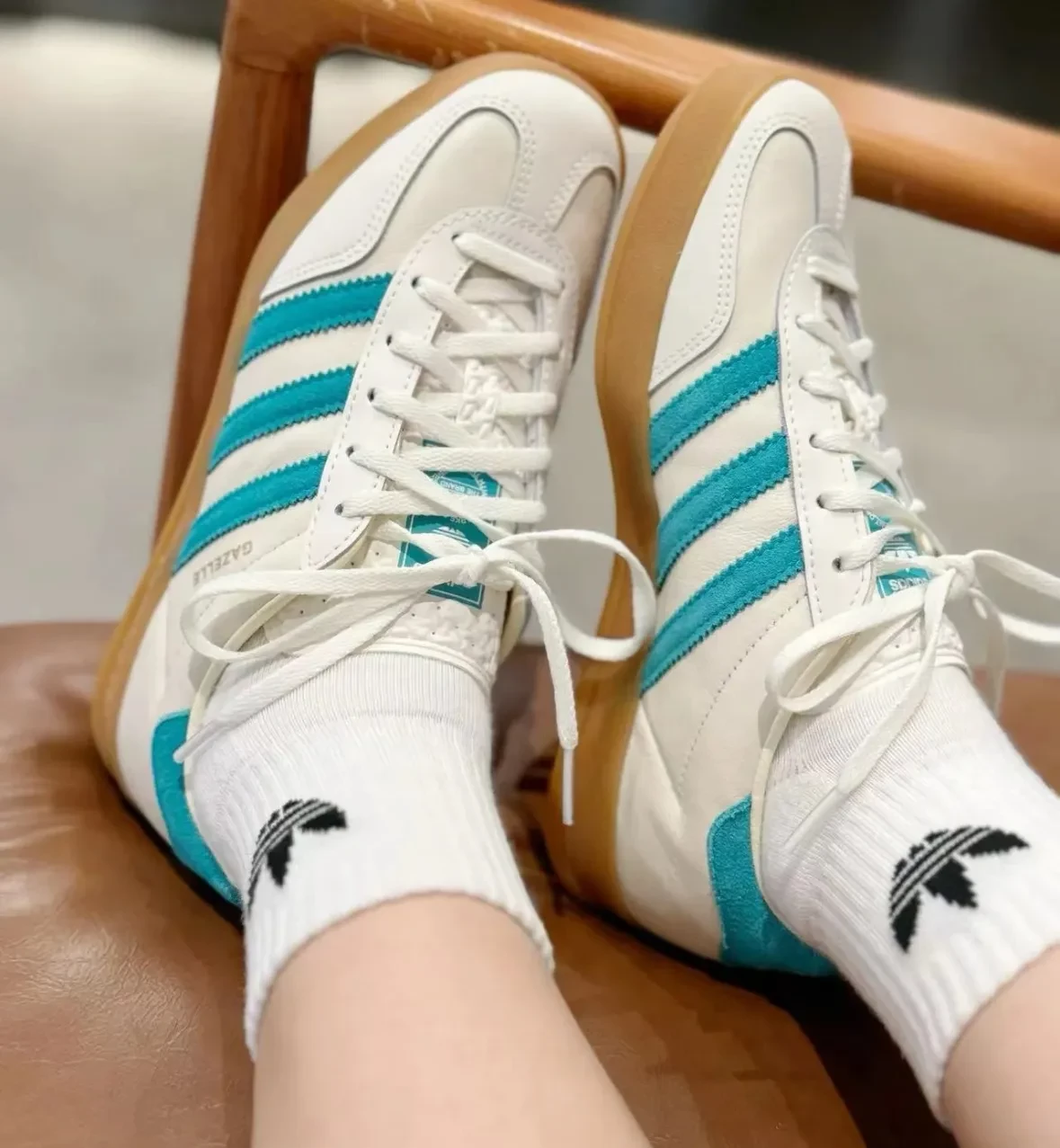 Adidas originals gazelle indoor trainer core black / hi-res aqua best sale