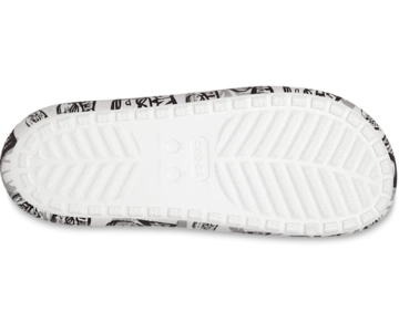 Die Sohle des Pringles Crocs Classic Slide