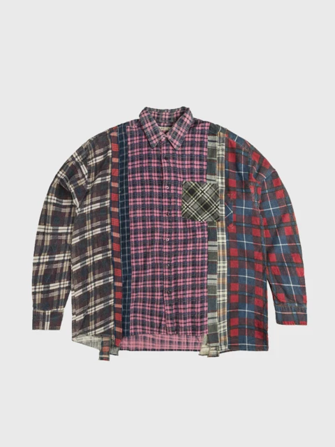 Needles *rebuild by* Flannel 7 Cuts Wide Shirt Image