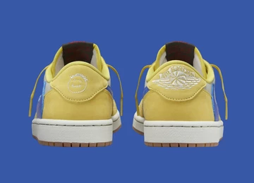 Travis Scott Jordan 1 Low Canary von Hinten