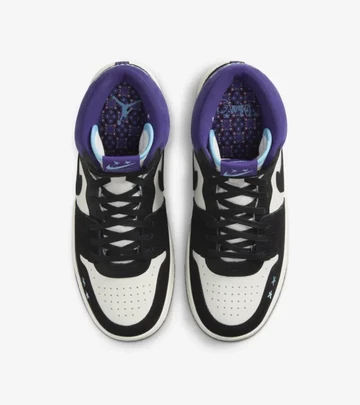Jordan Air Ship SP x Opium Black Court Purple von Oben