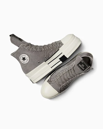 Rick Owens Converse DBL DKRSTR Overdye Chuck 70 Pack Concrete Paar von oben