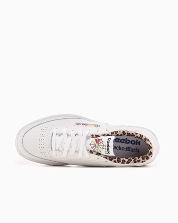 Wacko Maria x Reebok Club C 85 Leopard Pack White seitlich von Oben