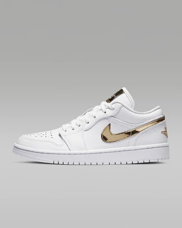 Air Jordan 1 Low Gold Metallic Swoosh Außenseite