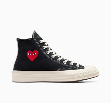 CDG Converse Chucks Single Heart High black Innenseite