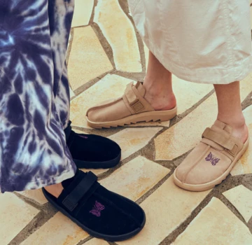 Needles BEAMS Reebook Beatnik Pack Tragebild Close up Beige und Black