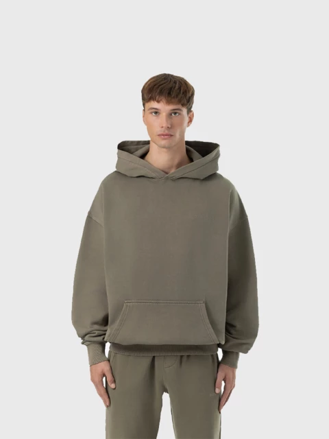 Logo Oversized Hoodie Vintage Faded Olive Image