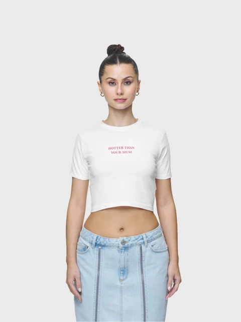 Reyna Cropped Baby Tee White Image